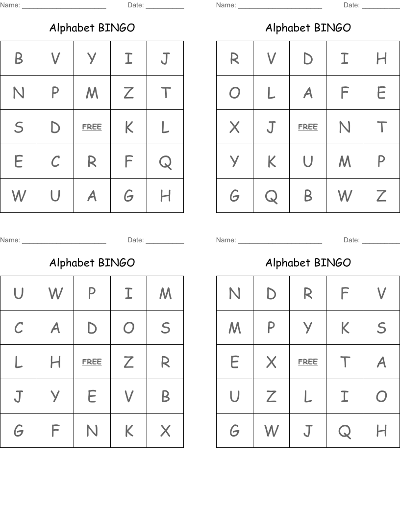 Alphabet BINGO