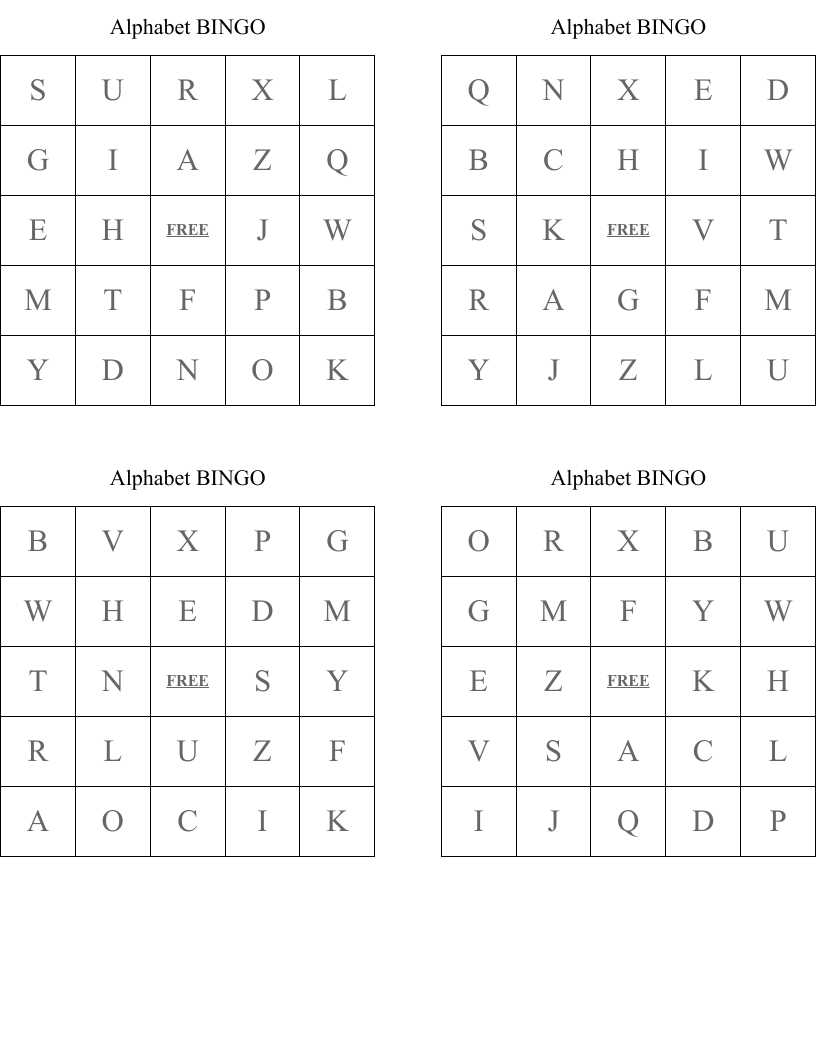 Alphabet BINGO
