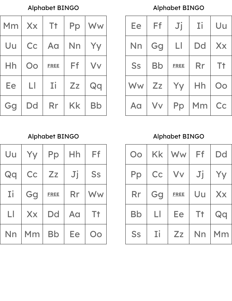 Alphabet BINGO