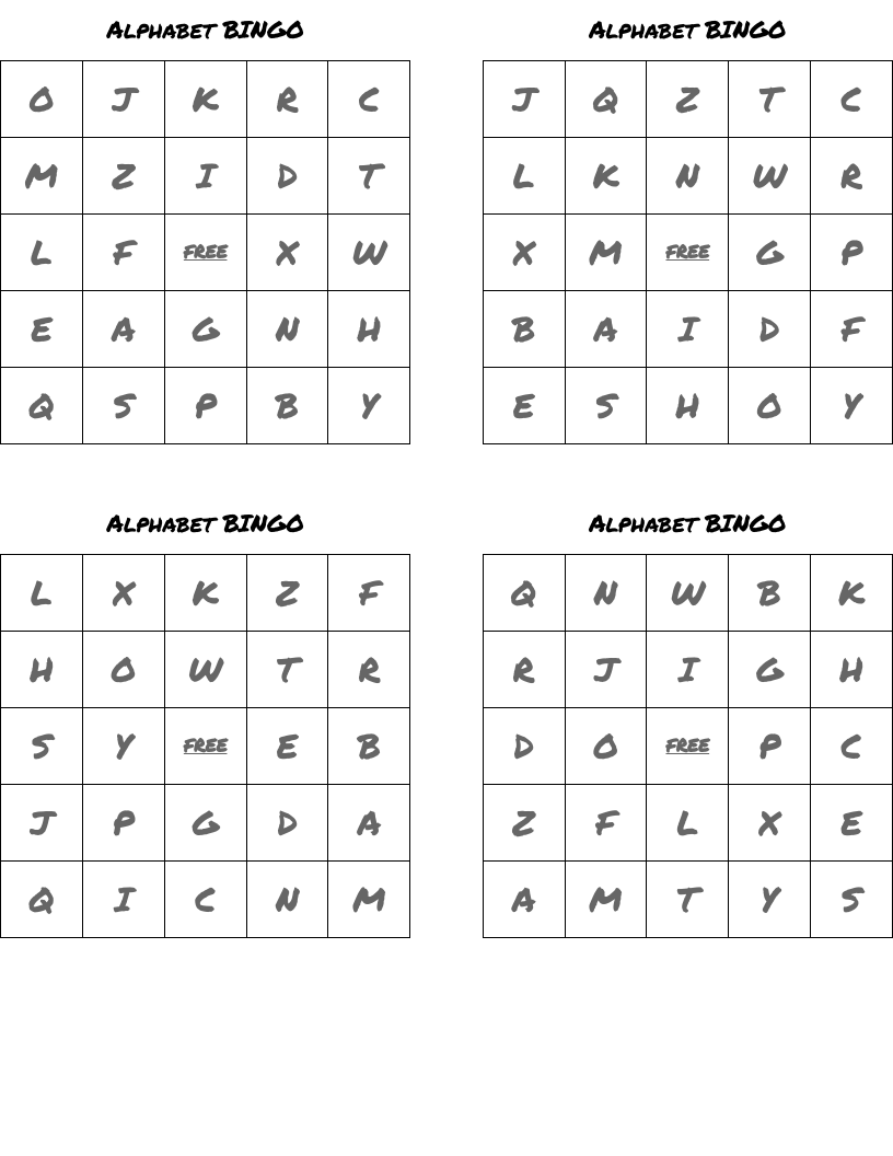 Alphabet BINGO