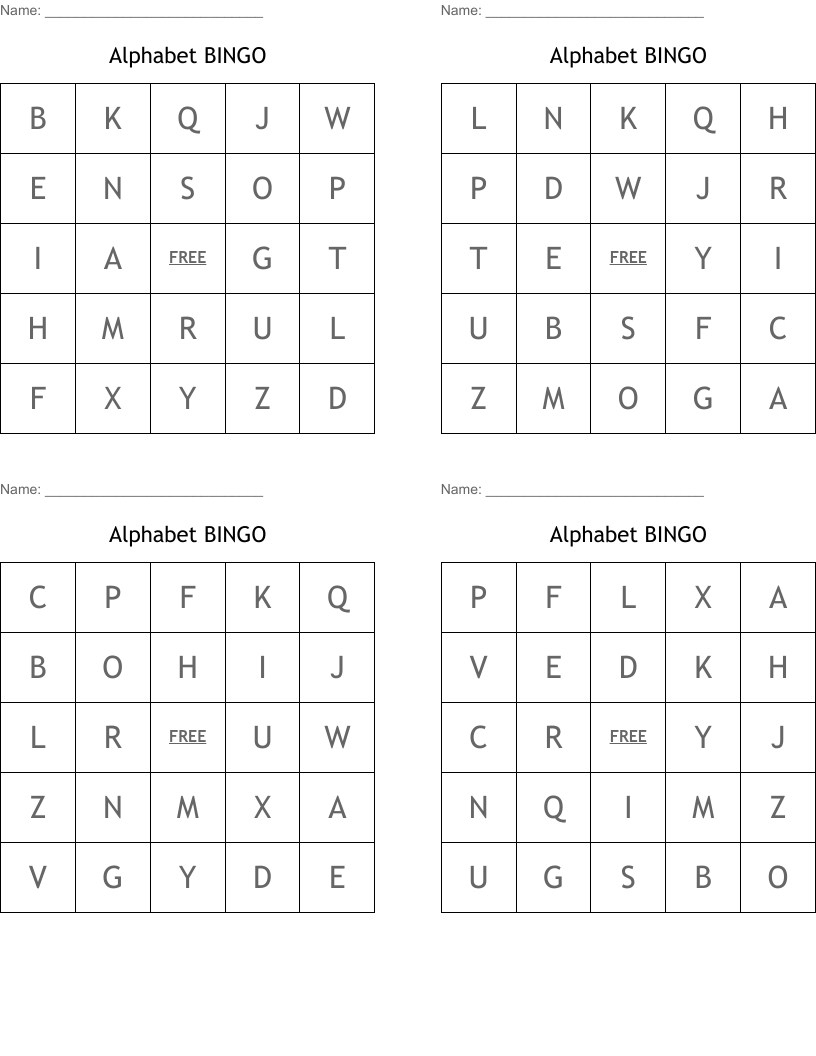 Alphabet BINGO