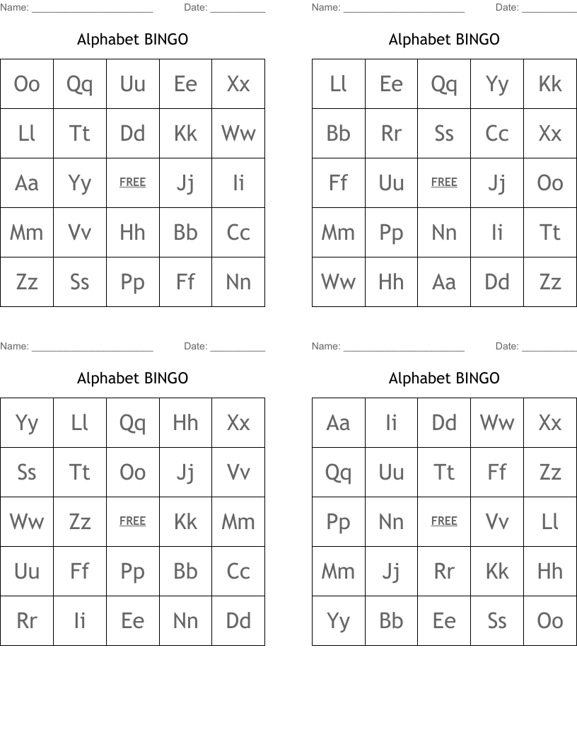 Alphabet BINGO