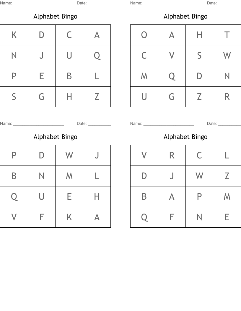 Alphabet Bingo