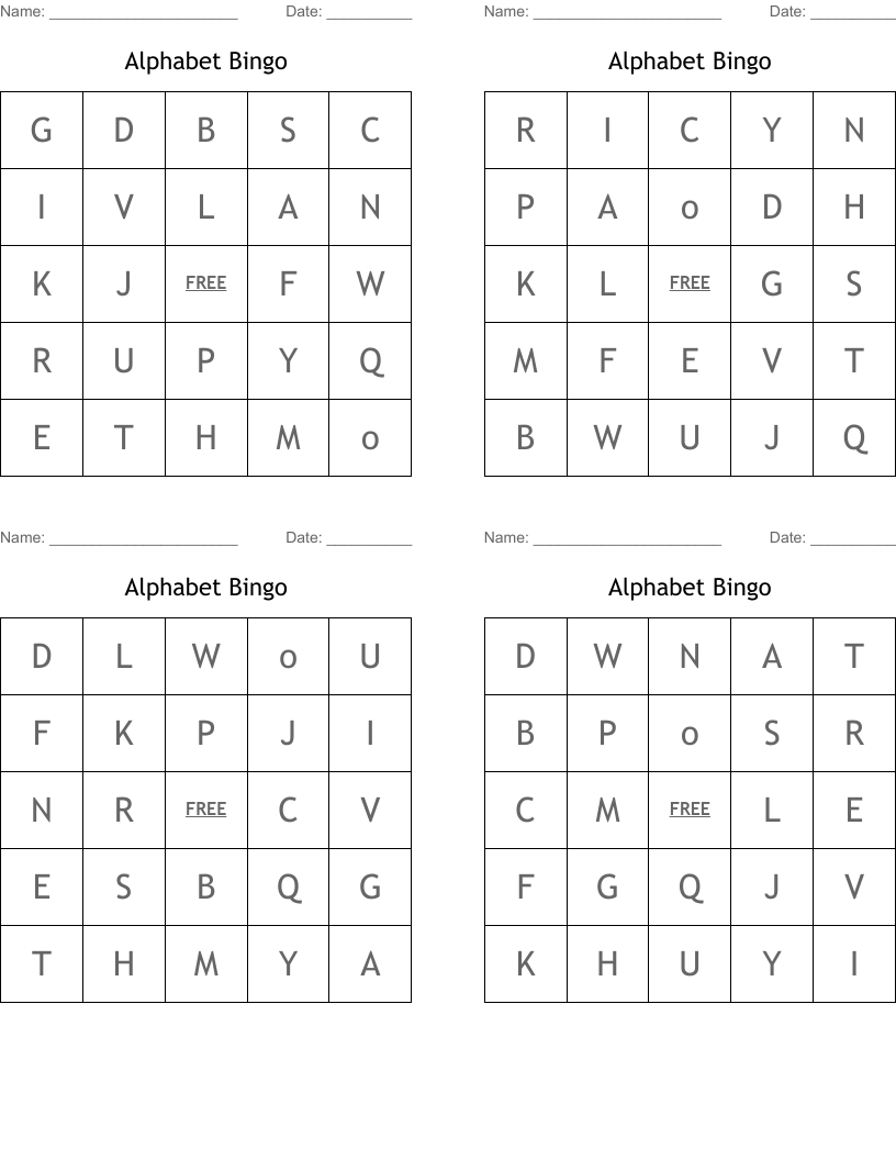 Alphabet Bingo