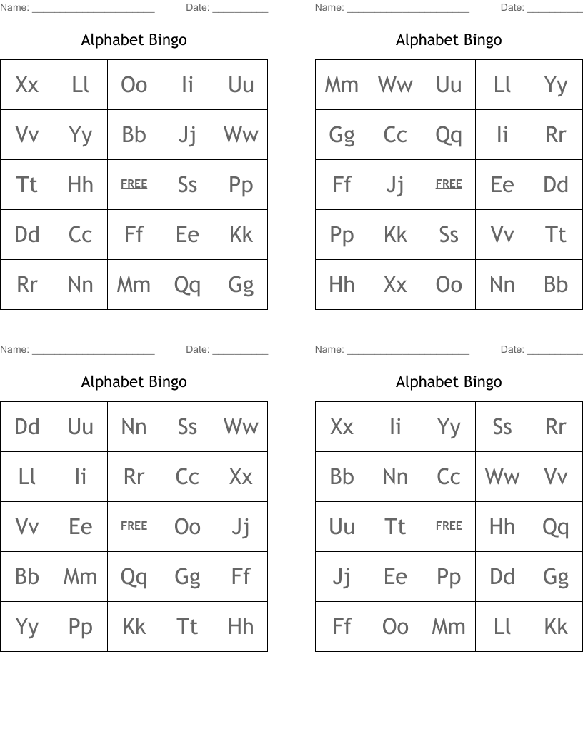 Alphabet Bingo