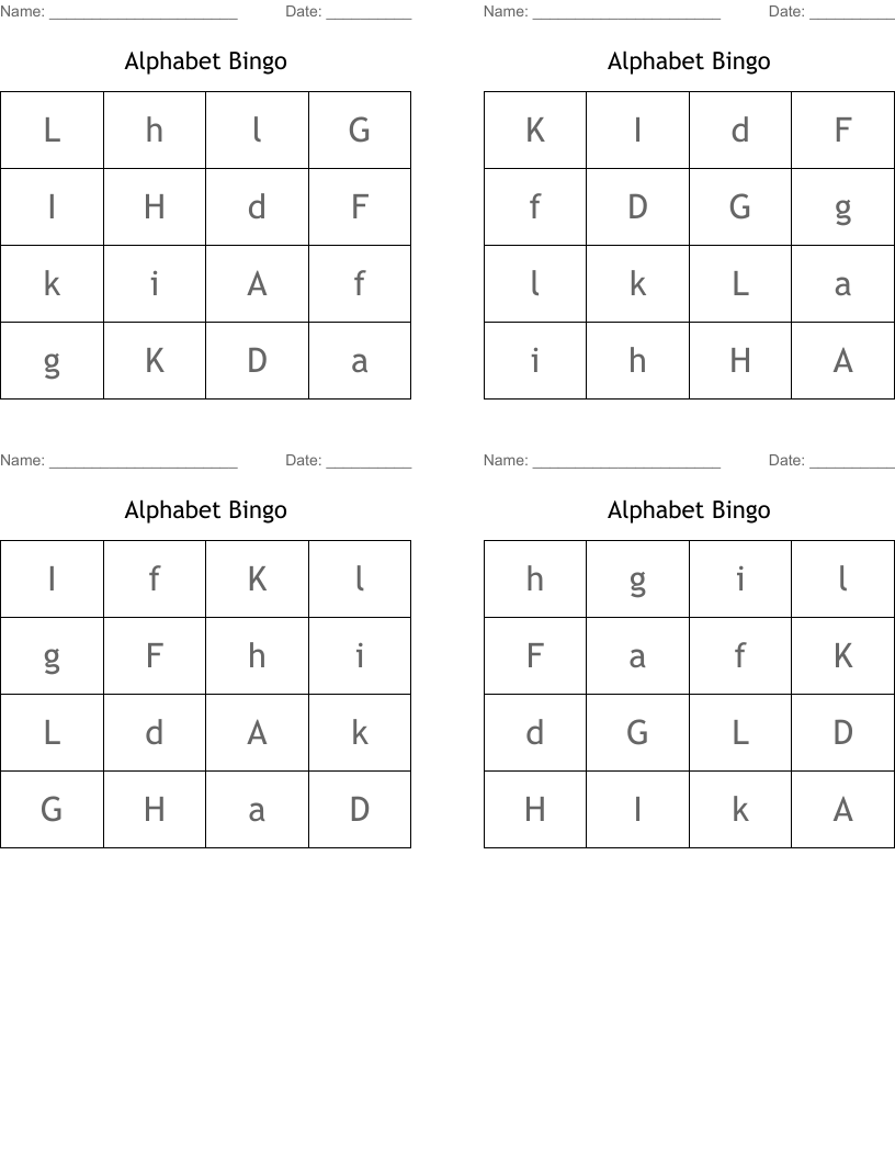 Alphabet Bingo