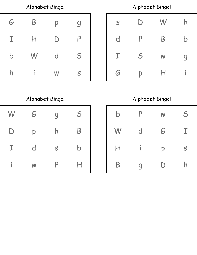 Alphabet Bingo!