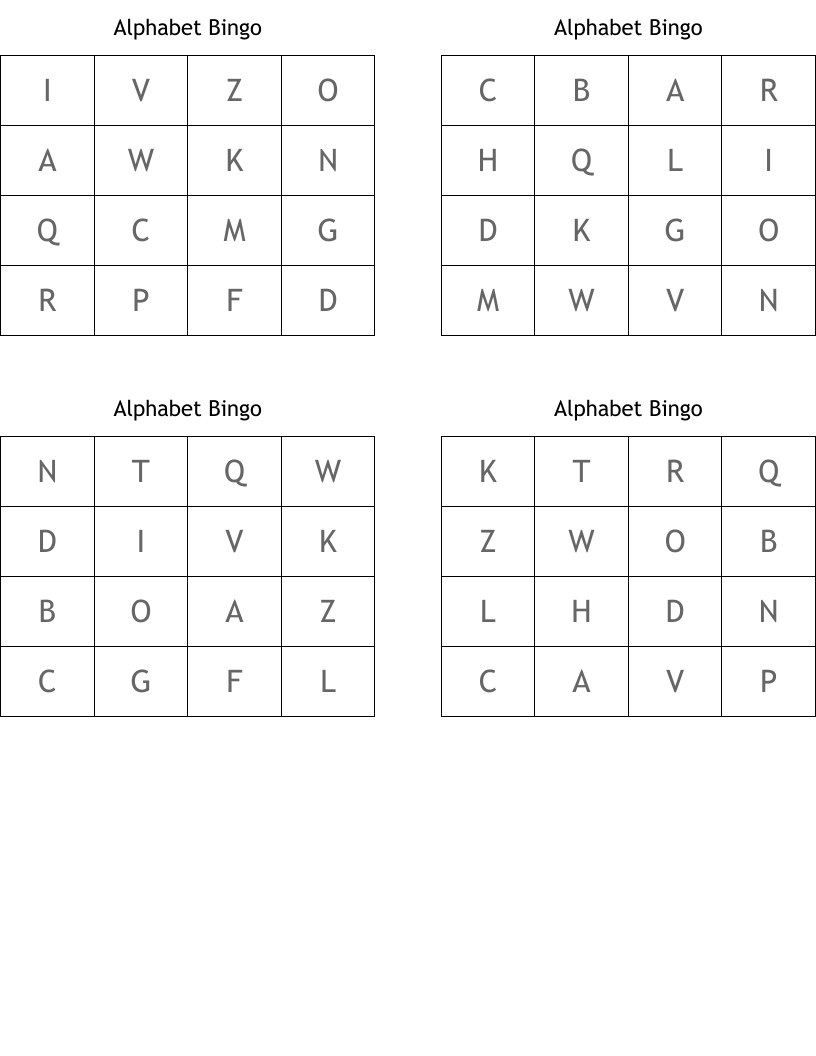 Alphabet Bingo
