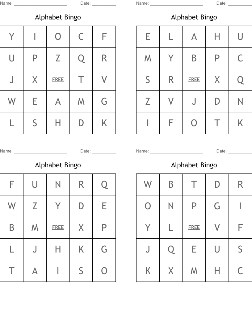 Alphabet Bingo