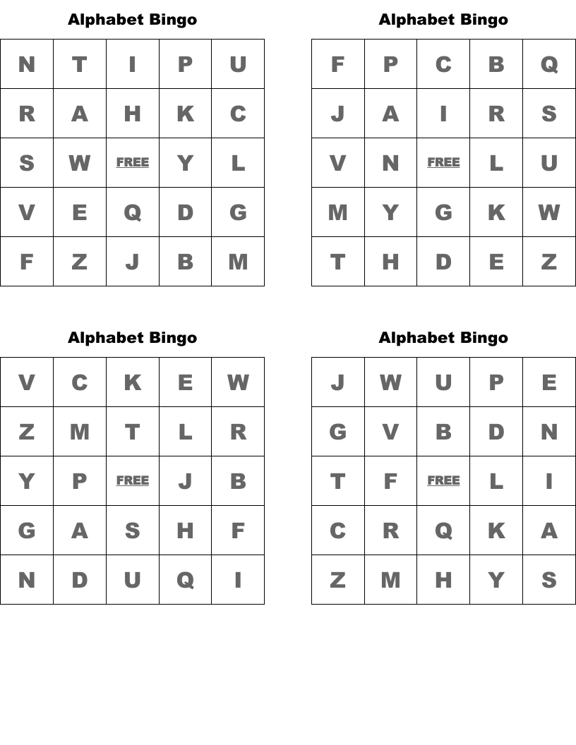 Alphabet Bingo