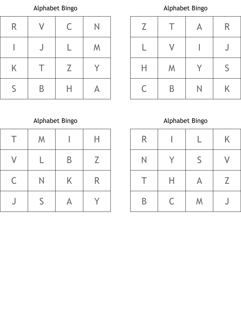 Alphabet Bingo