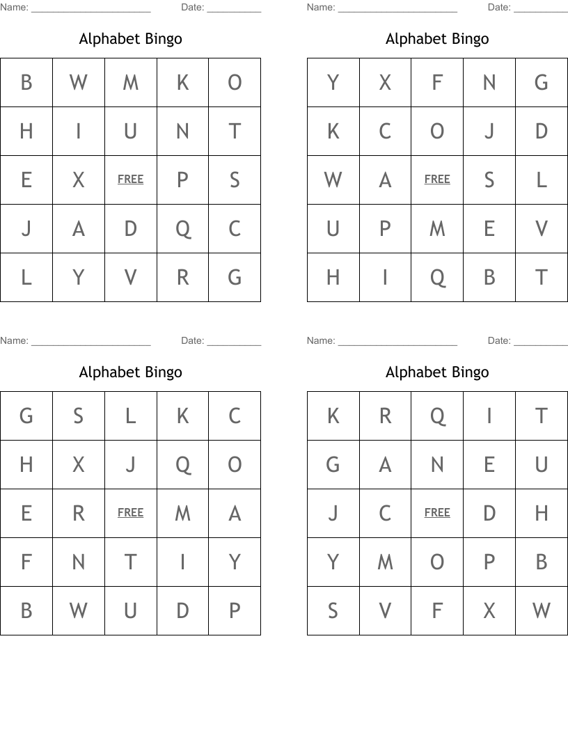 Alphabet Bingo