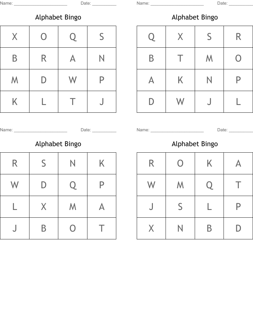 Alphabet Bingo