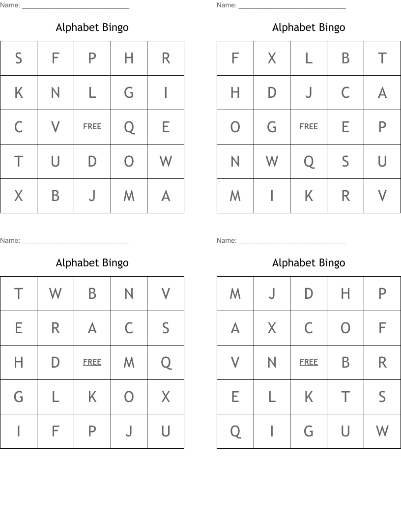 Alphabet Bingo