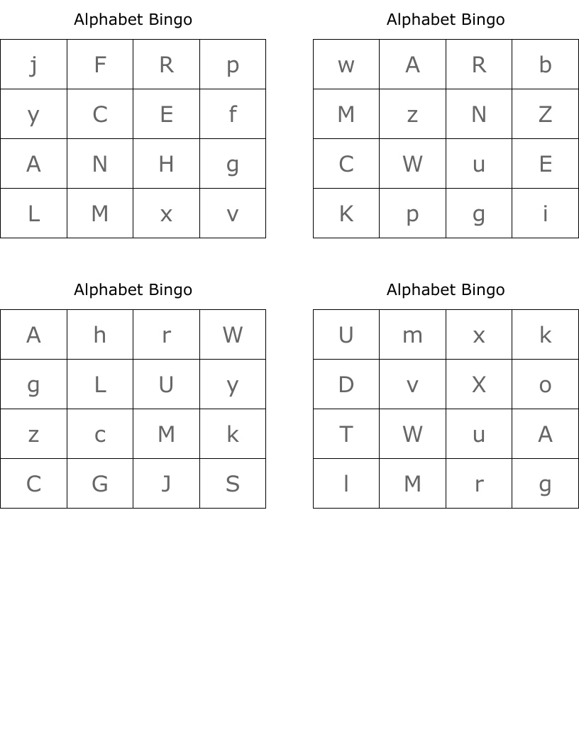 Alphabet Bingo