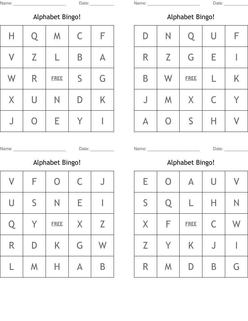 Alphabet Bingo!