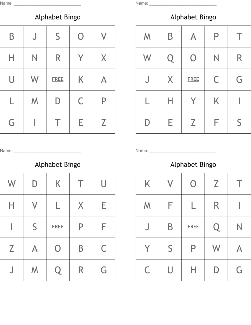 Alphabet Bingo