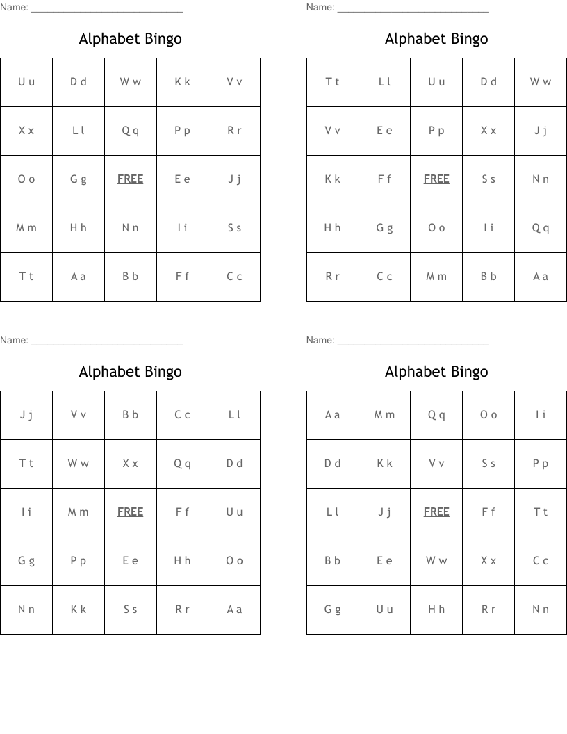 Alphabet Bingo