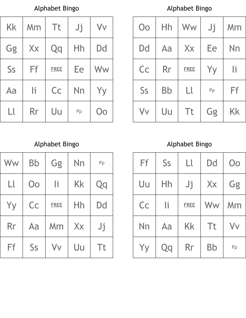 Alphabet Bingo