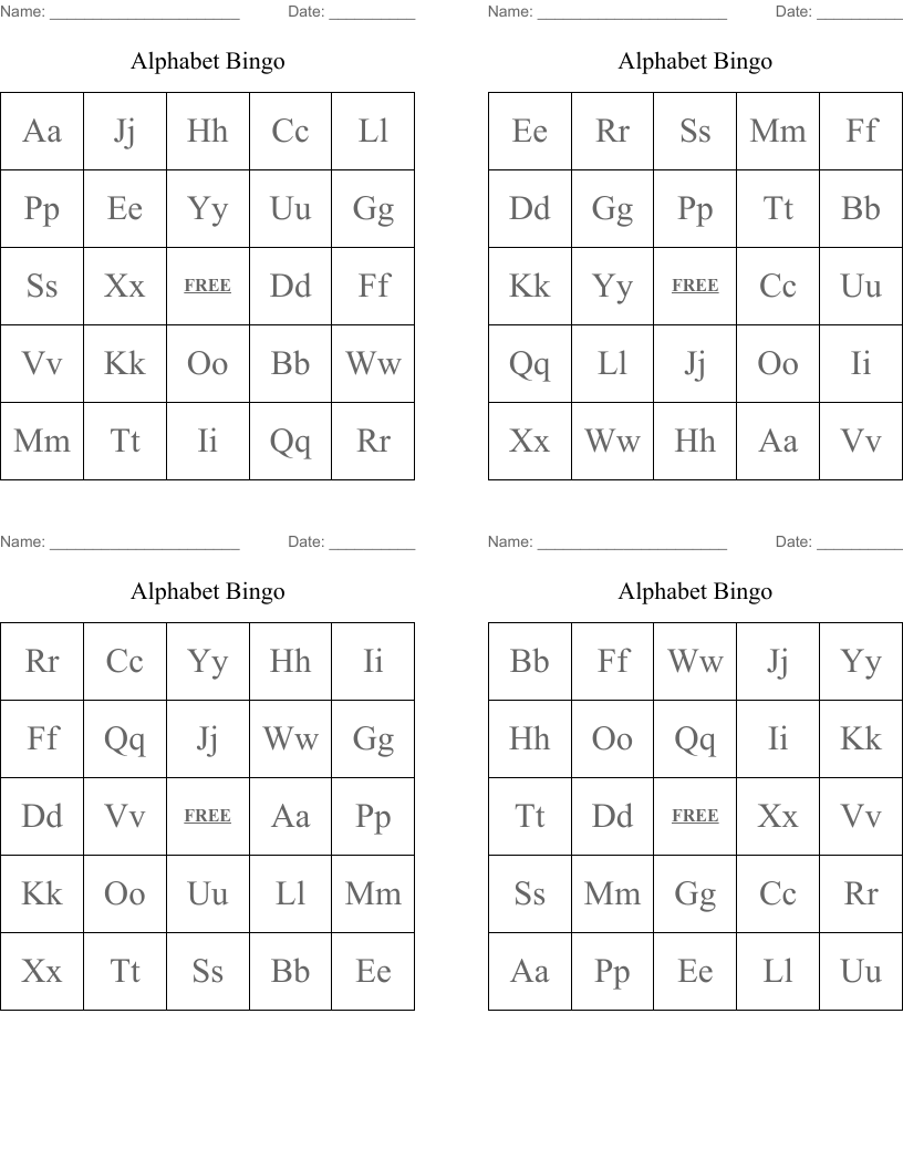 Alphabet Bingo