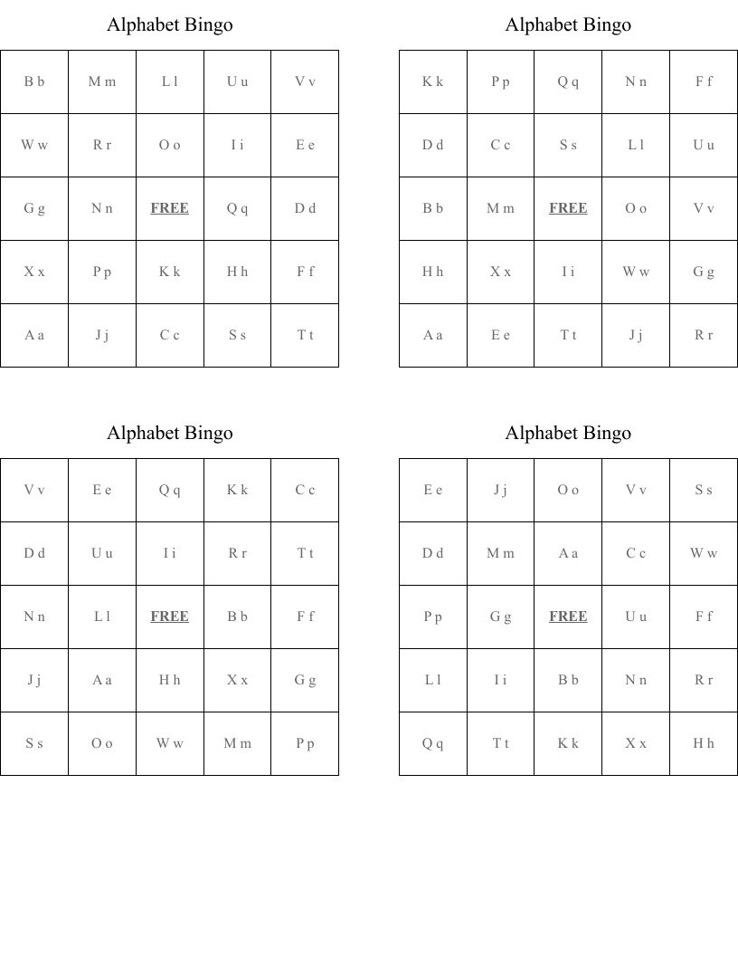Alphabet Bingo