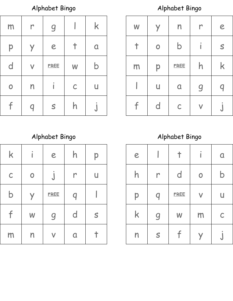 Alphabet Bingo