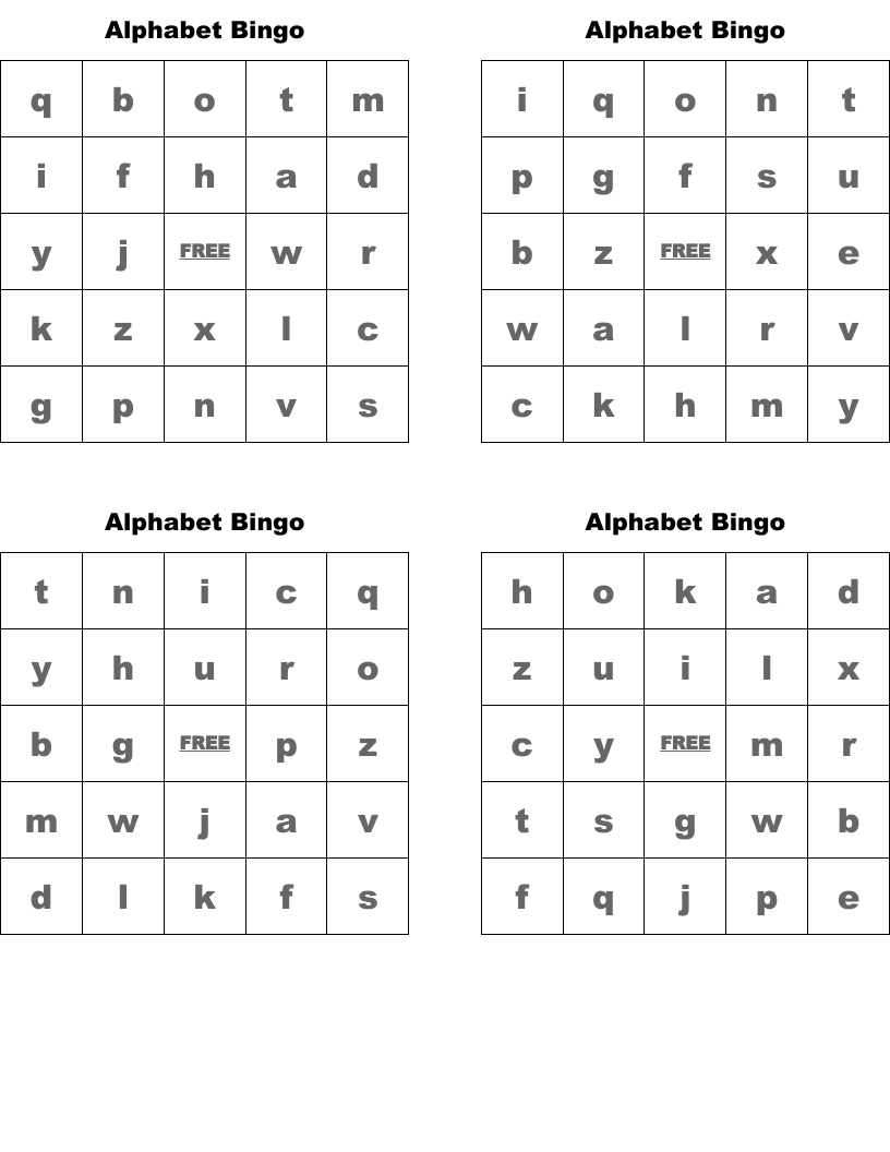 Alphabet Bingo