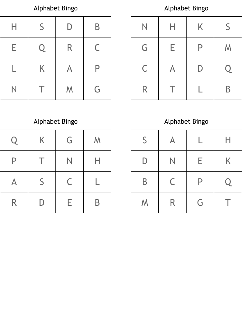 Alphabet Bingo 