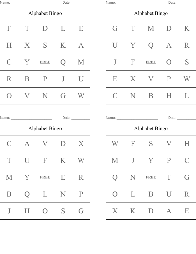 Alphabet Bingo 