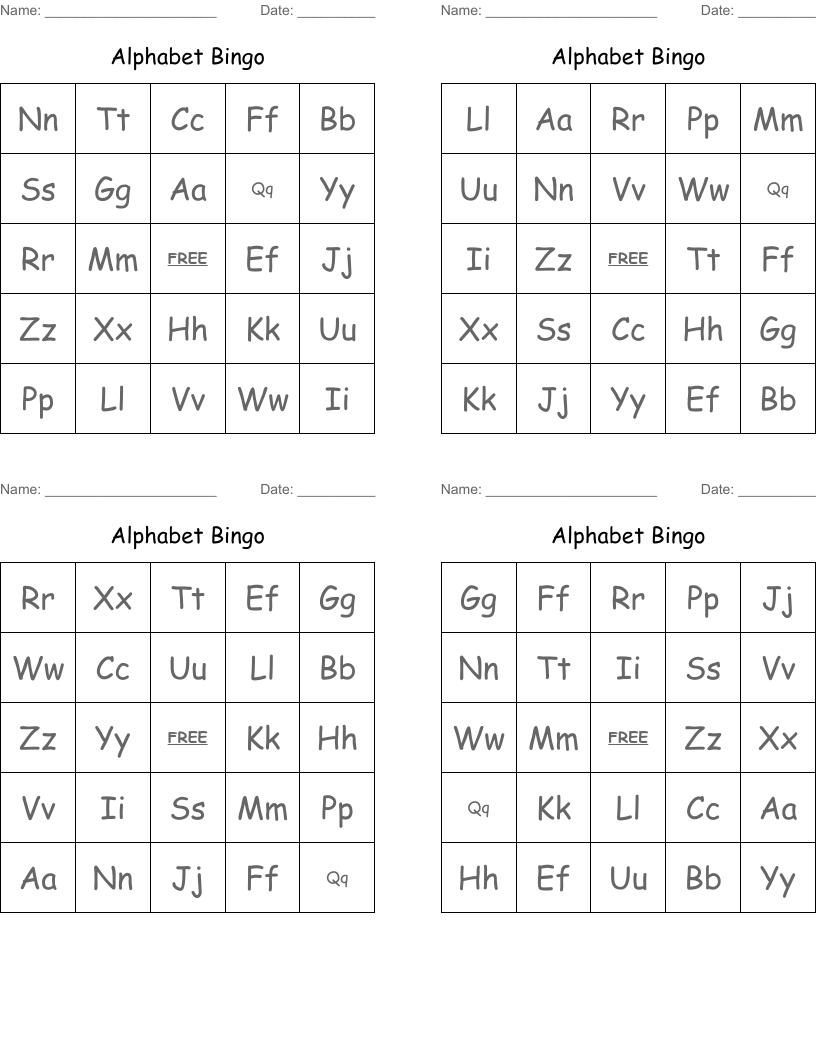 Alphabet Bingo 