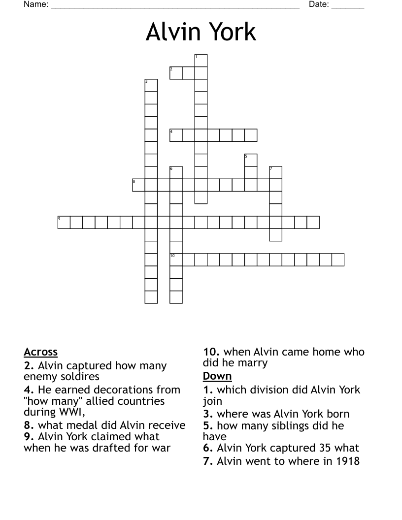 Alvin York Crossword