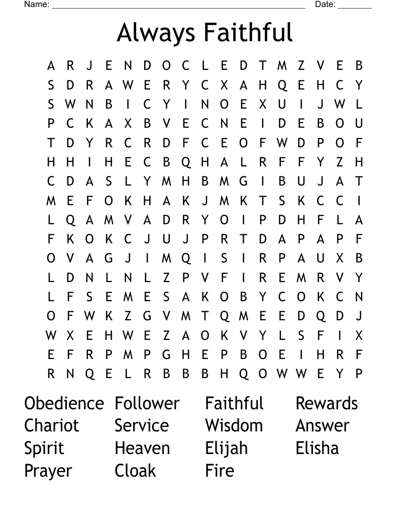 Always Faithful Word Search