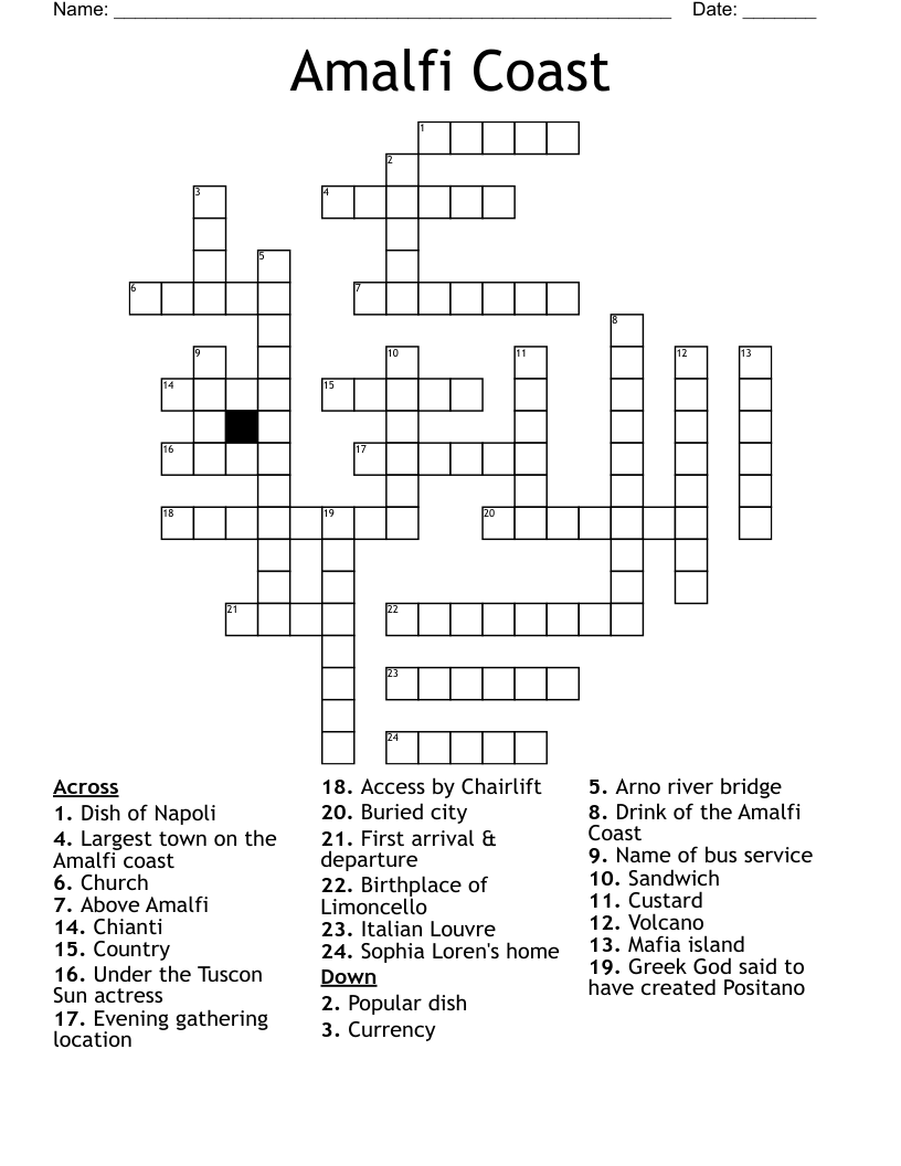 Amalfi Coast Crossword
