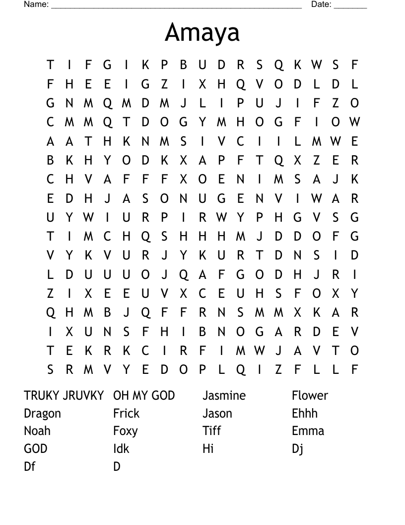 Amaya Word Search
