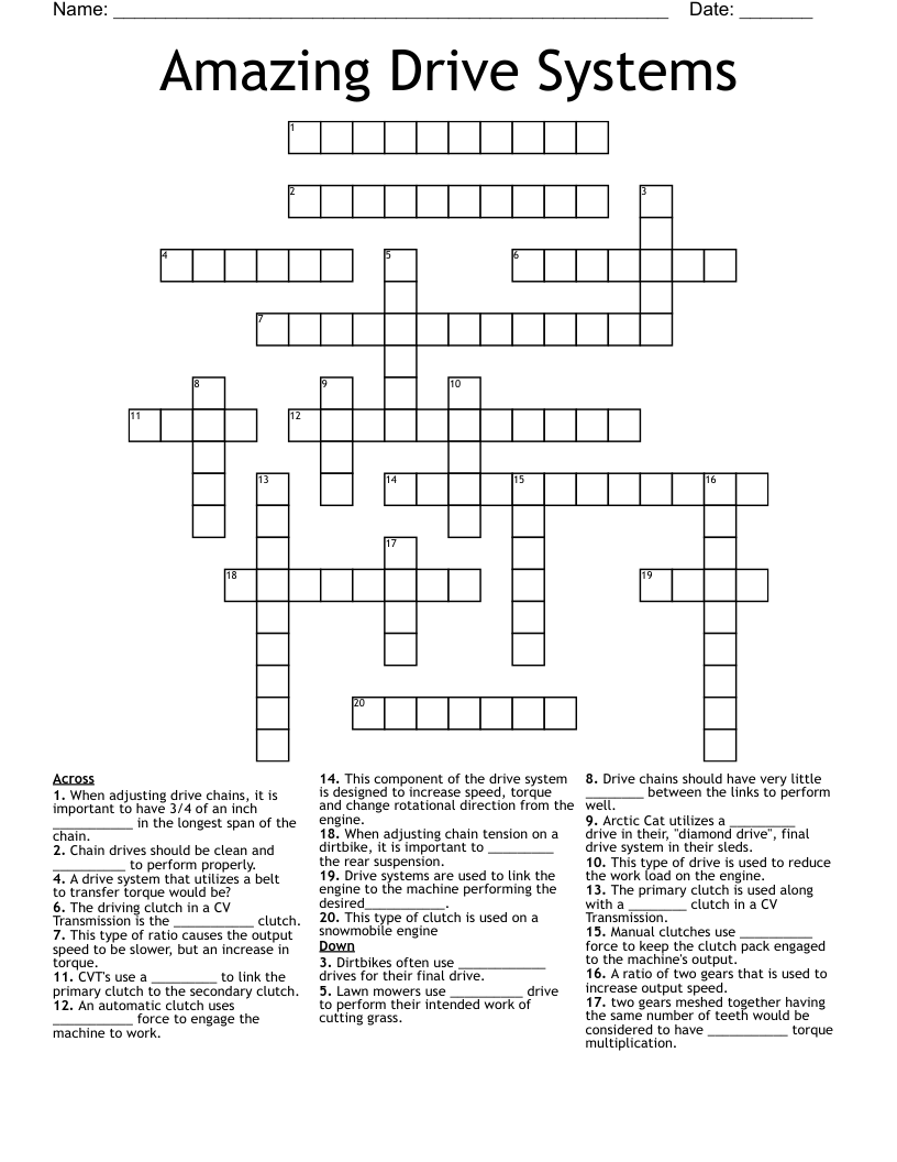 Amazing Drive Systems Crossword