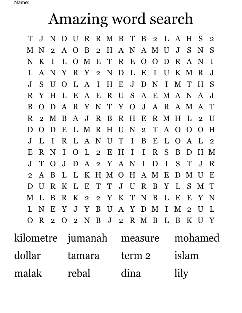 Amazing word search