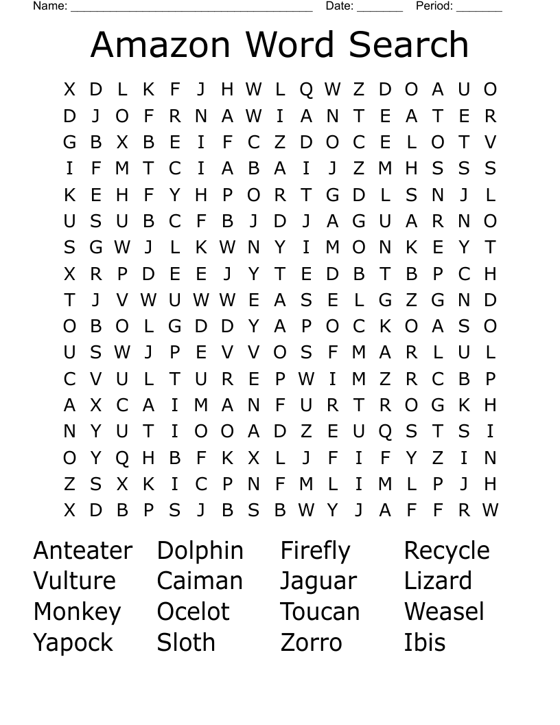 Amazon Word Search