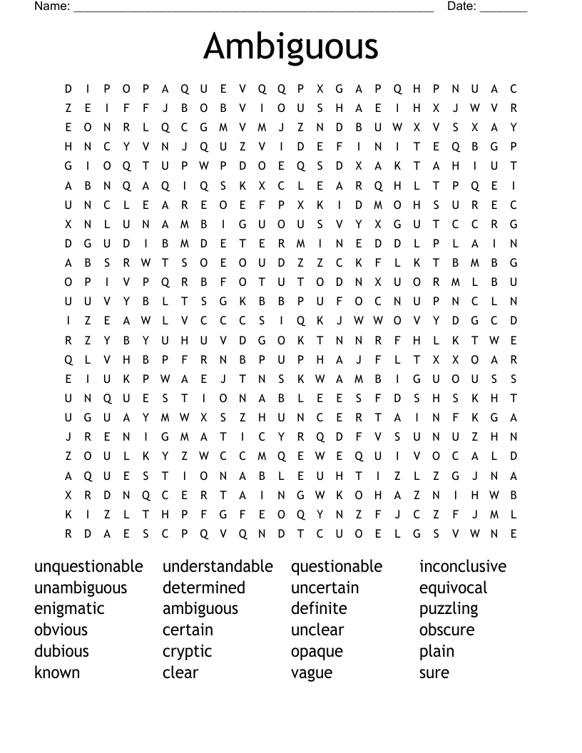 Ambiguous Word Search