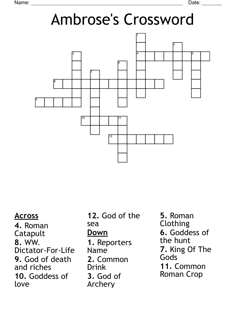 Ambrose's Crossword