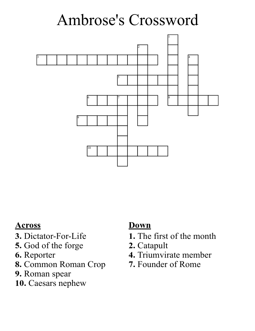 Ambrose's Crossword