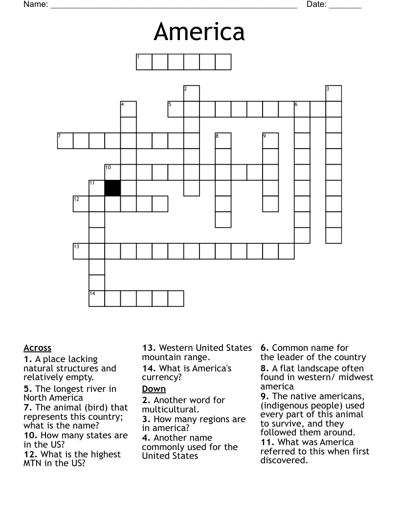 America Crossword