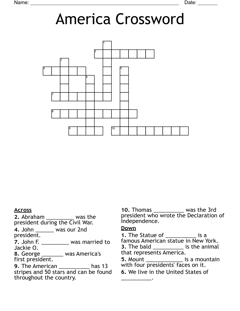 America Crossword