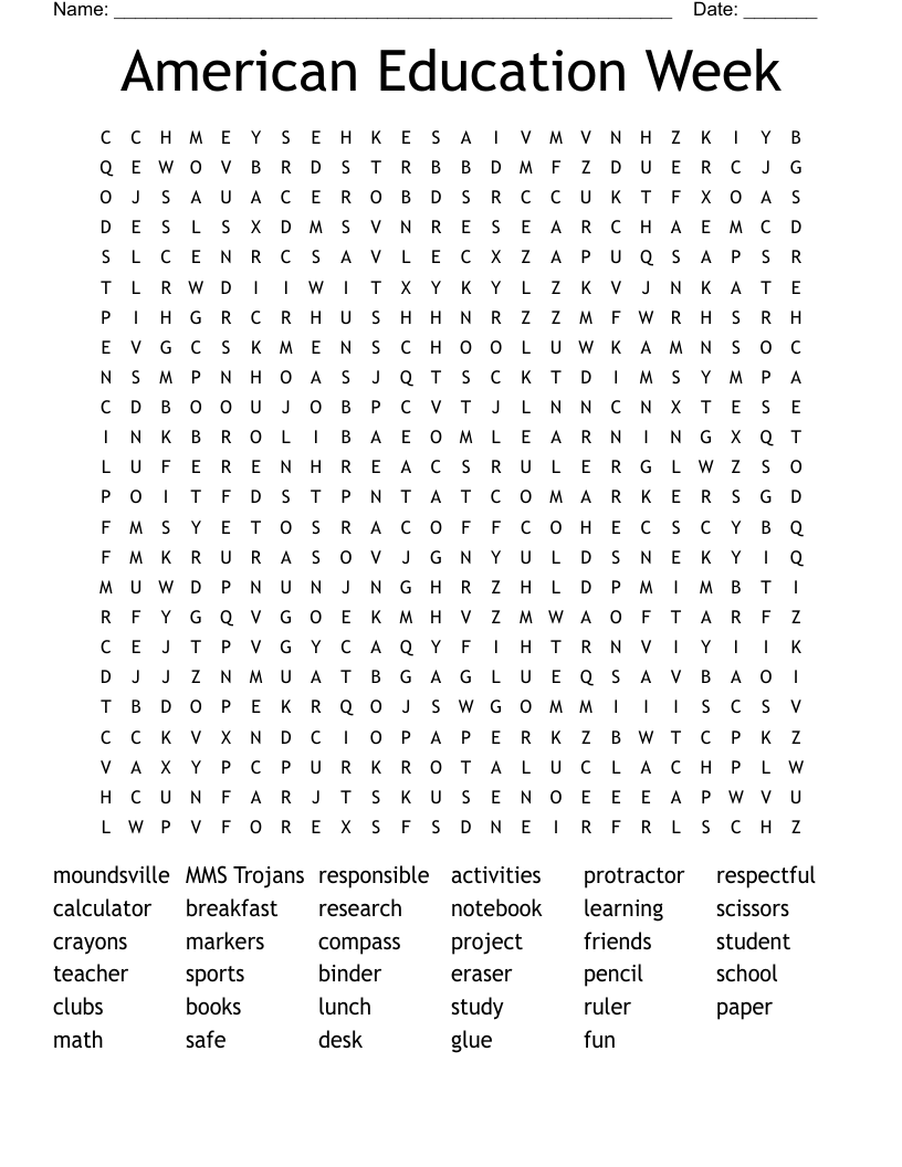 American Education Week Word Search