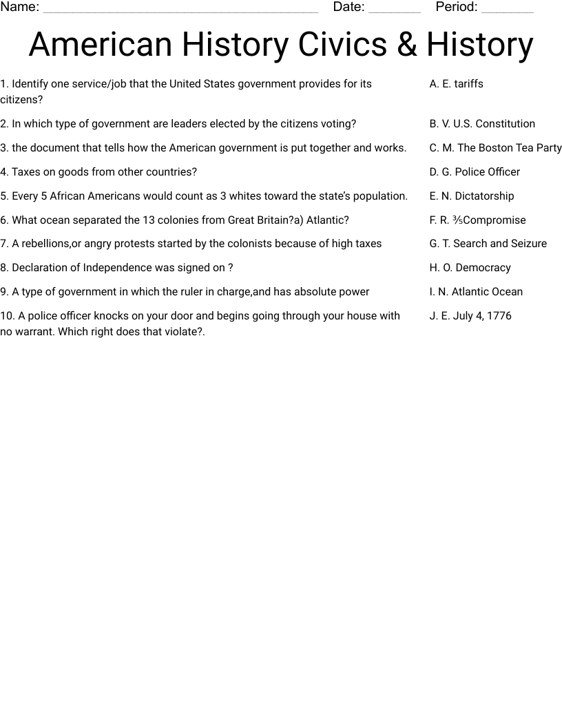 American History Civics & History