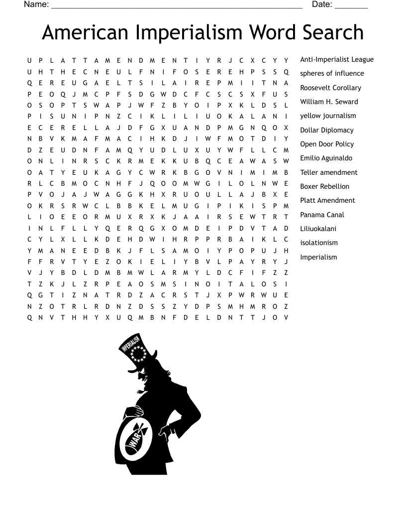 American Imperialism Word Search