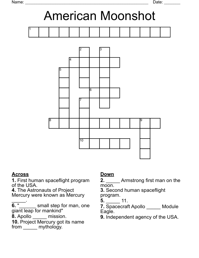 American Moonshot Crossword