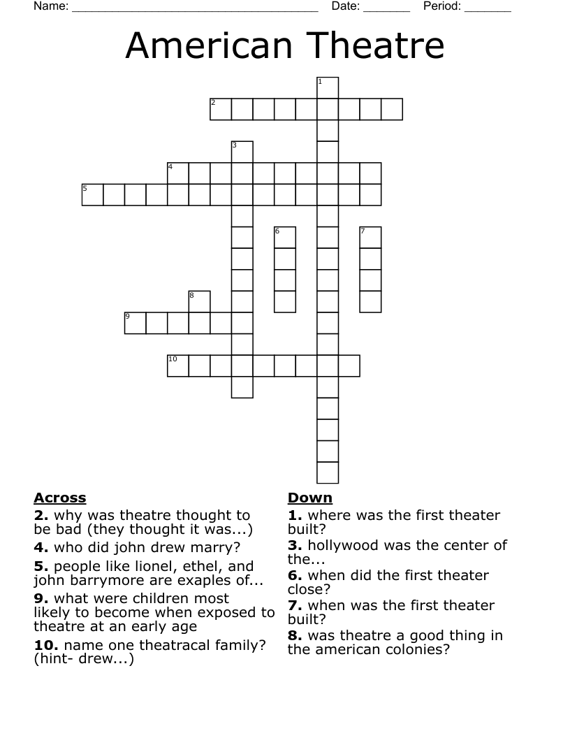 American Theatre Crossword