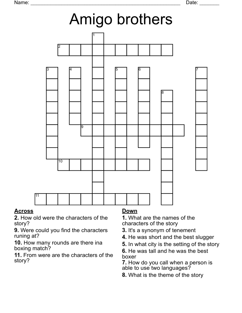 Amigo brothers Crossword