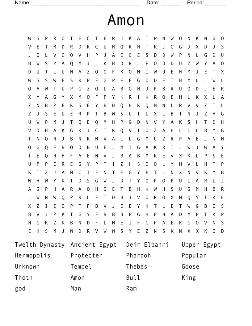 Amon Word Search