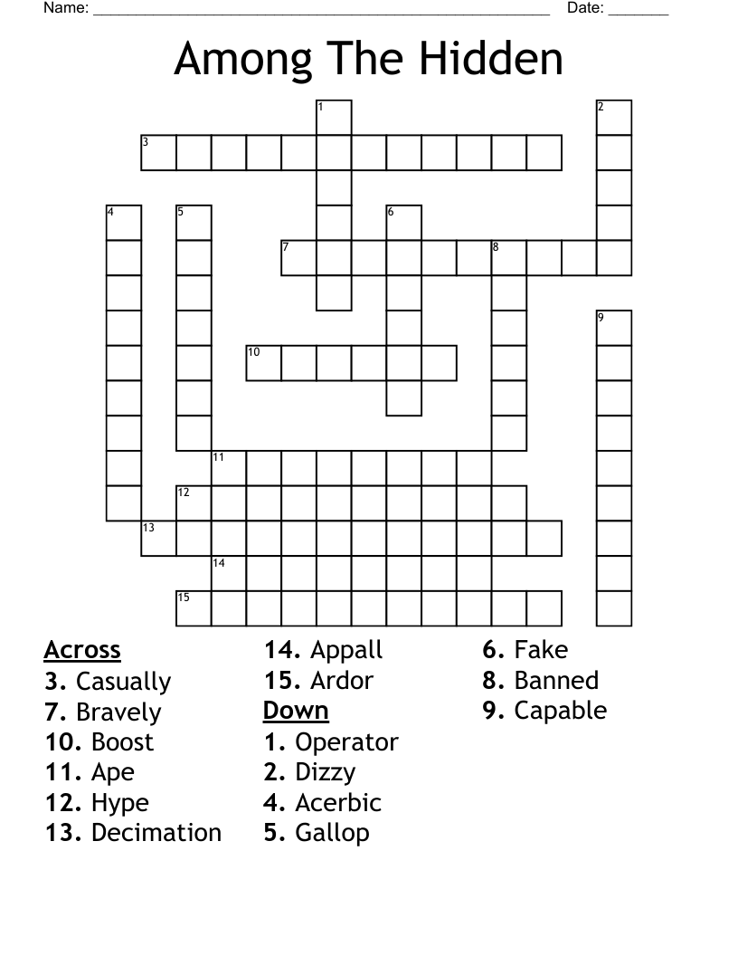 Among The Hidden Crossword